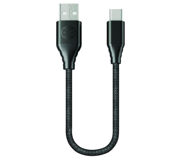 Forever Kabel USB - USB-C CORE 20CM 3A czarny w oplocie - 1380801 - zdjęcie